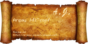 Argay József névjegykártya