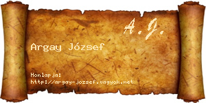 Argay József névjegykártya
