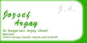 jozsef argay business card